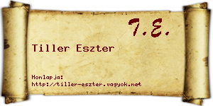 Tiller Eszter névjegykártya